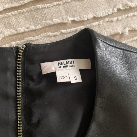 Helmut Lang black half leather long sleeve dress - Picture 4 of 5